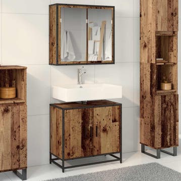 vidaXL Badkamermeubelset 2 st Oud Hout Bewerkt hout, Verzenden, Nieuw, Overige typen