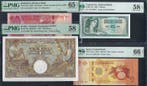 Wereld. - 4 slabbed banknotes - Various Dates (Zonder