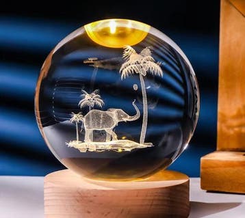 3D kristallen bol lamp  Stuur bericht voor eventuele aankoop, Huis en Inrichting, Lampen | Tafellampen, Verzenden, Nieuw, Glas