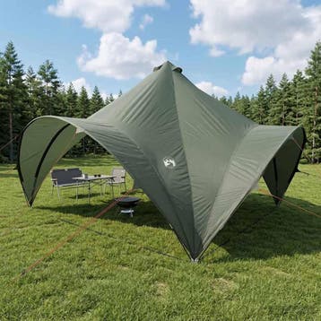 vidaXL Partytent 400 x 400 x 320 cm Leger groen Polyester en, Verzenden, Nieuw, Tot en met 2