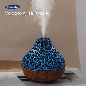 Volcano Luchtbevochtiger 300ml met Kleurrijk Nachtlampje - U, Verzenden, Nieuw