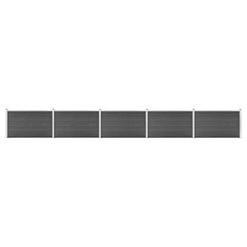 vidaXL Schuttingpanelenset 872x105 cm HKC zwart, Tuin en Terras, Verzenden, Nieuw, Kunststof, 1 tot 2 meter
