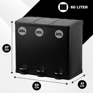 2dekans | Bayt Prullenbak - Prullenbak 60 Liter - Vuilnisbak, Ophalen of Verzenden, Zo goed als nieuw