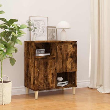 vidaXL Dressoir 60x35x70 cm bewerkt hout gerookt, Huis en Inrichting, Kasten | Dressoirs, Verzenden, Nieuw, 50 tot 100 cm, 25 tot 50 cm