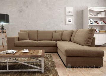 Hoekbank Gouda - hoekbanken - Beige, Huis en Inrichting, Nieuw, Stof