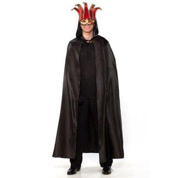 Lange cape met capuchon - Zwart, Verzenden, Nieuw, Feestartikel