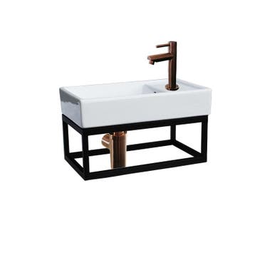 Sani Royal Fontein Frame Mat Zwart Keramiek Brons, Nieuw
