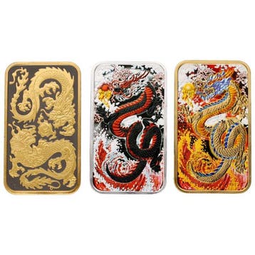Australië. 1 Dollar 2024 - Chinese Dragons 1 Oz (3 stuks)