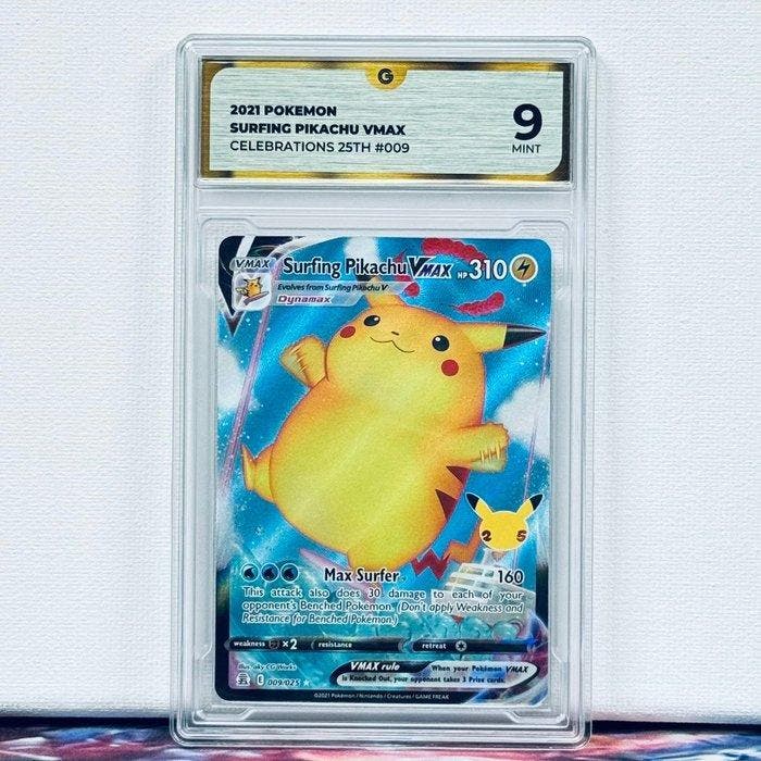 Pokémon Graded card - SURFING PIKACHU 009 - Pokémon - GG 9, Hobby en Vrije tijd, Verzamelkaartspellen | Pokémon