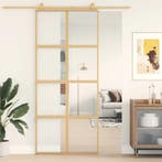 vidaXL Schuifdeur 90x205 cm helder ESG-glas en aluminium, Doe-het-zelf en Verbouw, Deuren en Horren, Verzenden, Nieuw