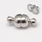 2 x Magneetsluiting 5 x 11 mm – gat 1 mm platinumkleur (n., Hobby en Vrije tijd, Kralen en Sieraden maken, Ophalen of Verzenden