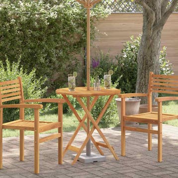 vidaXL Tuintafel inklapbaar Ø60x75 cm massief eucalyptushout, Verzenden, Nieuw, Hout