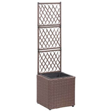 vidaXL Latwerkplantenbak verhoogd met 1 pot 30x30x107 cm, Tuin en Terras, Kunststof, Verzenden, Minder dan 60 cm, Nieuw