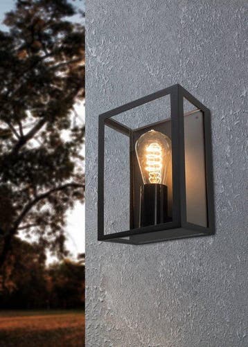 EGLO Alamonte 1 Wandlamp Buiten - E27 - 26 cm - Zwart, Verzenden, Nieuw