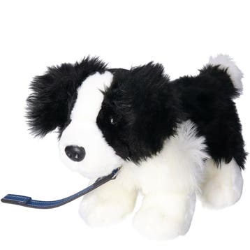 Pluche border collie knuffel - met riem - 30 cm - bruin, Verzenden, Nieuw