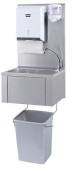 Horeca hand wasbak + papier en zeep dispenser | Plastic, Verzenden