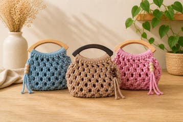DIY Macramé Tas Pakket | 23 x 20 cm, Ophalen of Verzenden, Nieuw
