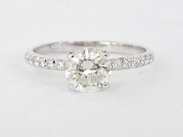 Verlovingsring - 14 karaat Witgoud - 1.14ct. tw. Diamant