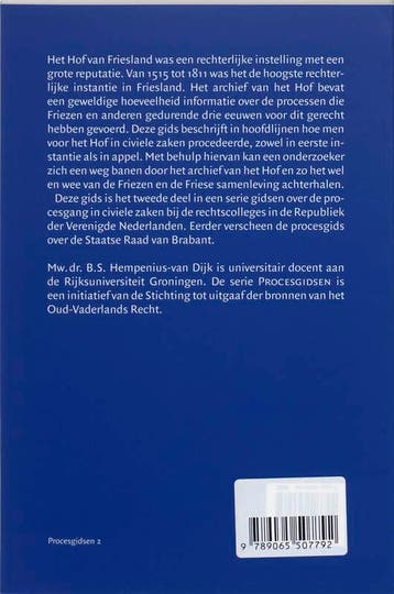 Procesgids Hof van Friesland / Procesgidsen / 2, Verzenden, Zo goed als nieuw, B.S. Hempenius-van Dijk