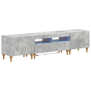 vidaXL 3-delige LED TV-kast Betongrijs Bewerkt hout, Minder dan 50 cm, Verzenden, Nieuw, Minder dan 100 cm
