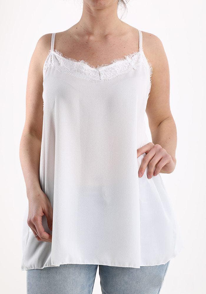 Luchtige zomer tang,  WIT, met kant  Maat 42/44, Kleding | Dames, T-shirts