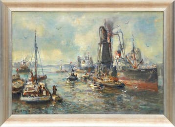 Evert Moll (1878-1955), Maashaven met graanelevator