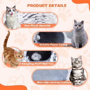 Kattentunnel - Kattenspeelgoed - Kattenspeeltjes - Grijs - N, Dieren en Toebehoren, Verzenden, Zo goed als nieuw
