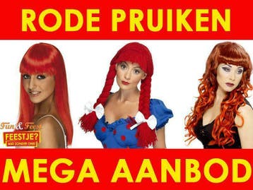 Rode pruiken - Mega aanbod rode pruiken, Ophalen of Verzenden, Nieuw