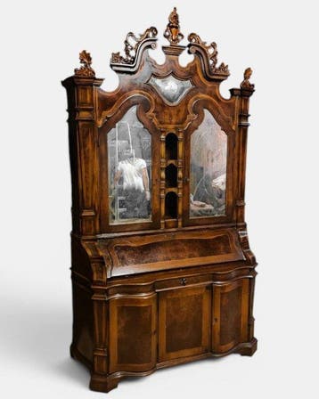 Hoog dressoir - Hout, Glas