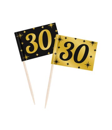 Prikkers 30 Jaar Goud/Zwart, Verzenden, Nieuw, Feestartikel