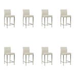 Set van 8 Leren barkrukken Bright laag - Toledo Misty, Ophalen of Verzenden, Nieuw, Leer