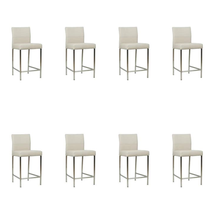 Set van 8 Leren barkrukken Bright laag - Toledo Misty, Huis en Inrichting, Barkrukken, Nieuw, Leer, Ophalen of Verzenden