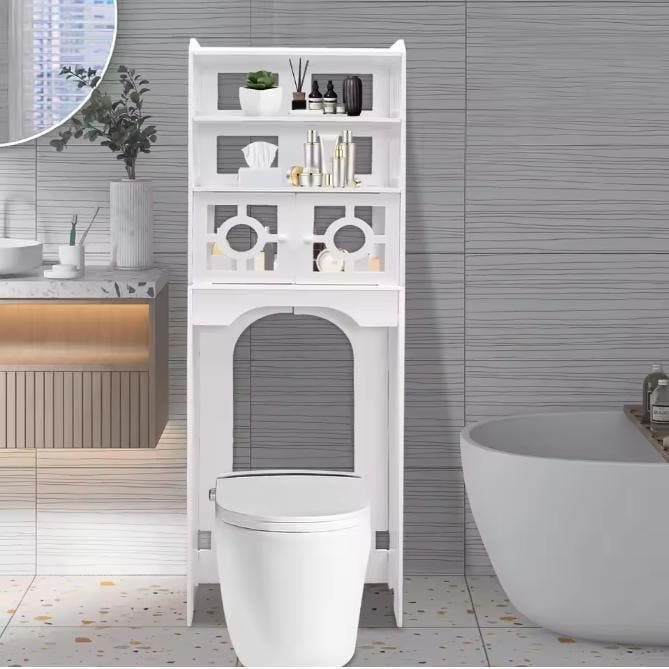 4-Laags Toiletkast – Ruimtebesparende Badkamer Organizer, Huis en Inrichting, Badkamer | Badkamermeubels, Nieuw, Verzenden