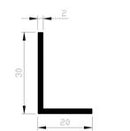 OUTLET AluArt Hoek 30x20x2mm 6000mm, Ophalen of Verzenden, Nieuw
