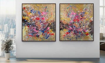 Ivanka Matiss - Autumn’s embrace N.1 XXL Diptych, Antiek en Kunst