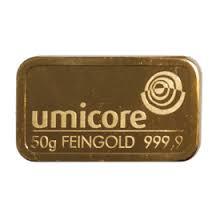 50 gram goudbaar Umicore, Verzenden, Goud