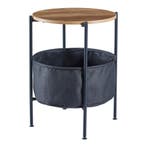 [en.casa] Bijzettafel Suonenjoki 59x47cm zwart en walnootkle, Huis en Inrichting, Tafels | Bijzettafels, Verzenden, Nieuw
