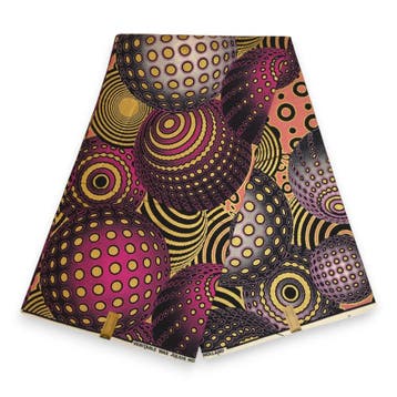 Afrikaanse stof - Roze Goud Cosmic Orb Pattern - Special eff, Ophalen of Verzenden, Nieuw