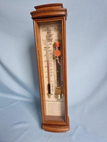 Weerstation - Hout - Stormglas barometer