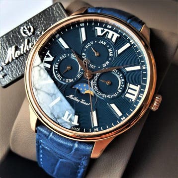 Mathey-Tissot - Moon Phase - Calendar - 18K Gold - NEW -, Nieuw