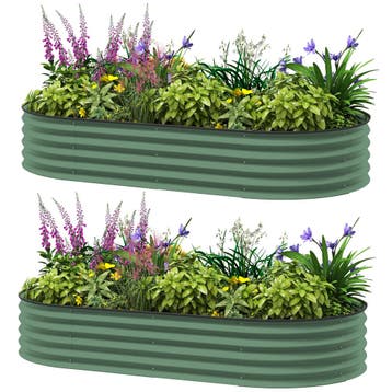 2-delige Set Verhoogd Bed Van Staal, Plantenbed Koude Bak Tu, Verzenden