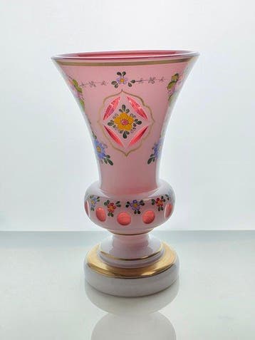 Bohemia Glass - Vaas - Overlay - Glas - Met de hand, Antiek en Kunst, Antiek | Glas en Kristal