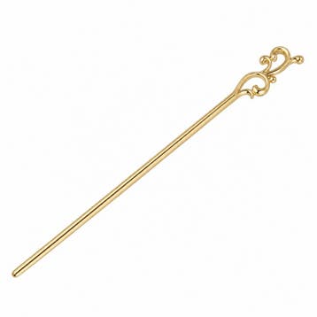 Haarpin 17cm - Krulvorm – voor Knot – Metaal – Goud, Nieuw