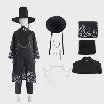 Jinu Cosplay Kostuum Set - Zwart Pak Outfit met Hoed, Riem e, Verzenden, Nieuw