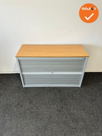 Roldeurkast - Basic - 74x120x47cm - Verticale deuren - Zilve, Werkplek, Ophalen of Verzenden, Gebruikt, Kast