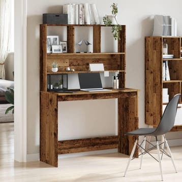 vidaXL Bureau met schappen 102x45x148 cm bewerkt hout oud, Huis en Inrichting, Verzenden, Nieuw