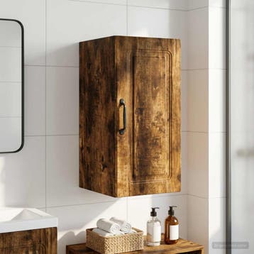 vidaXL Badkamer wandkast UTRECHT Gerookt eiken 30 x 31 x 59, Verzenden, Nieuw
