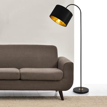 Vloerlamp staande lamp 173 cm Toledo 1xE27 zwart, Verzenden, Nieuw