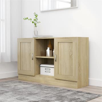 vidaXL Dressoir 120x30,5x70 cm bewerkt hout sonoma, 100 tot 150 cm, Verzenden, Nieuw, 25 tot 50 cm