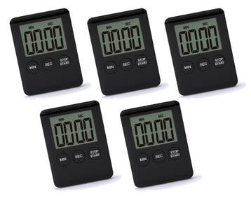 Set van 5 digitale timers, alarmklokken, zwart, Ophalen of Verzenden, Nieuw